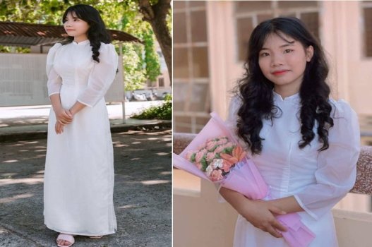 Nữ sinh nứng lồn trong chiếc áo dài gợi tình